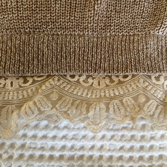 Pins & Needles (Urban Outfitters) Beige Lace Trim Sweater Small - Picture 3 of 8